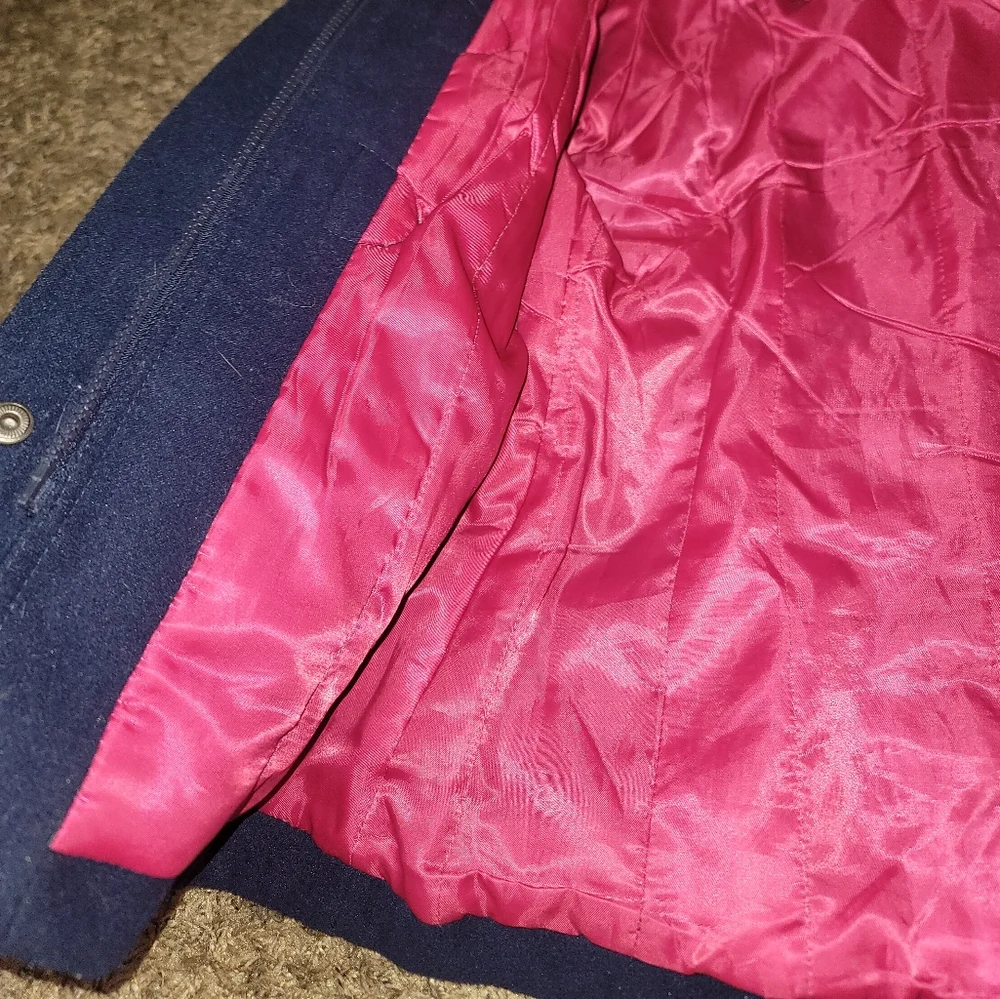 London Fog Ruffle trench Coat for toddler good condition color dark blue